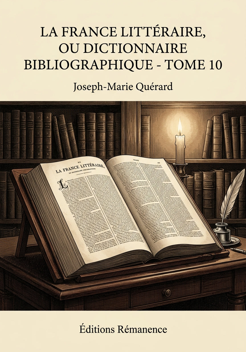 Livre La France littéraire, ou Dictionnaire bibliographique - Tome 10 par Joseph-Marie Quérard - Couverture - Editions Remanence