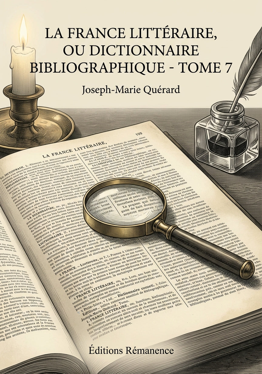Livre La France littéraire, ou Dictionnaire bibliographique - Tome 7 par Joseph-Marie Quérard - Couverture - Editions Remanence