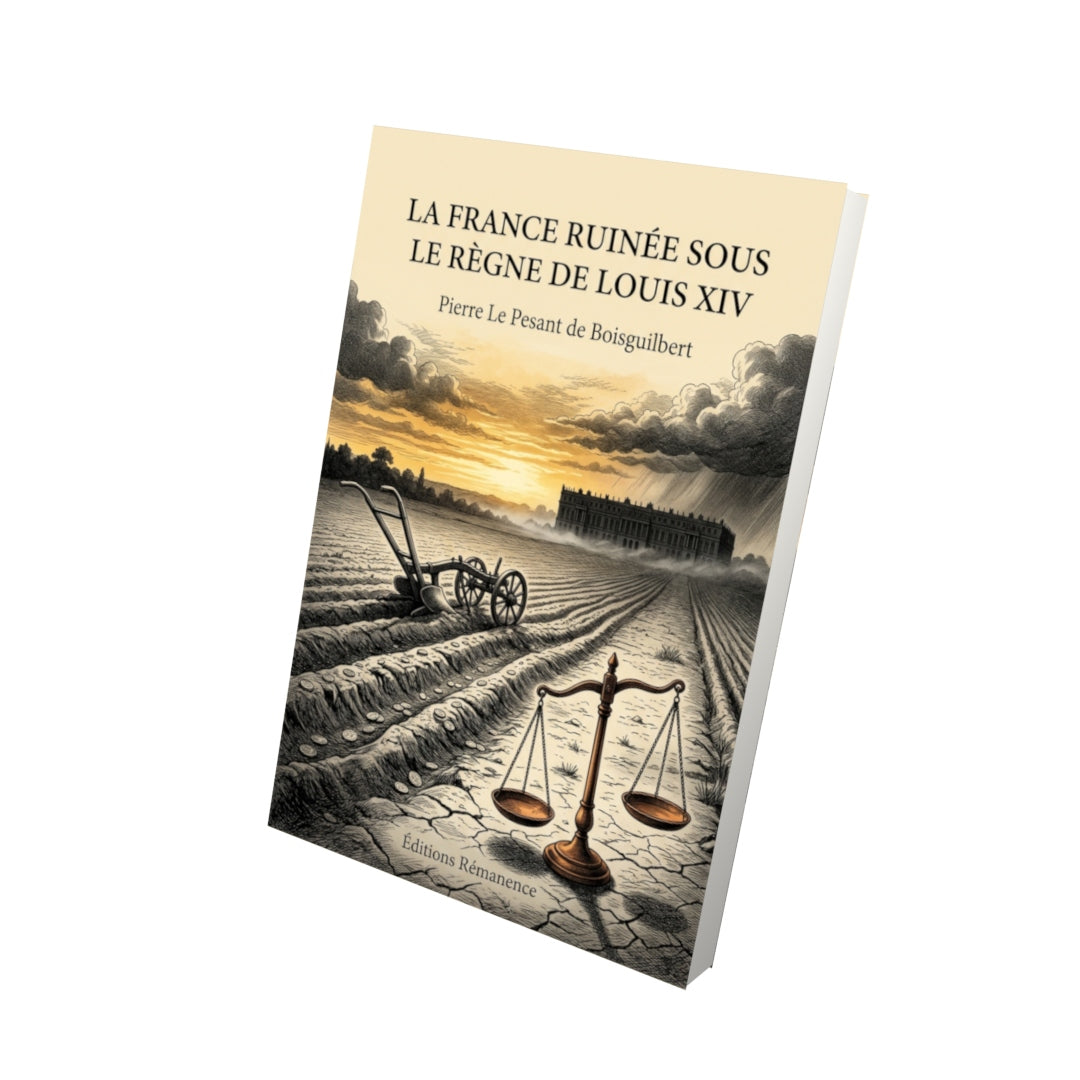 Livre La France ruinée sous le règne de Louis XIV par Pierre Le Pesant de Boisguilbert - Vue 3D - Editions Remanence