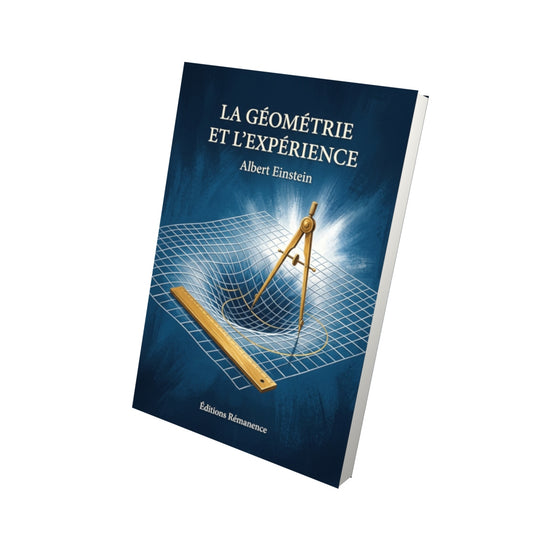 Livre La Géométrie et l’Expérience par Albert Einstein - Vue 3D - Editions Remanence