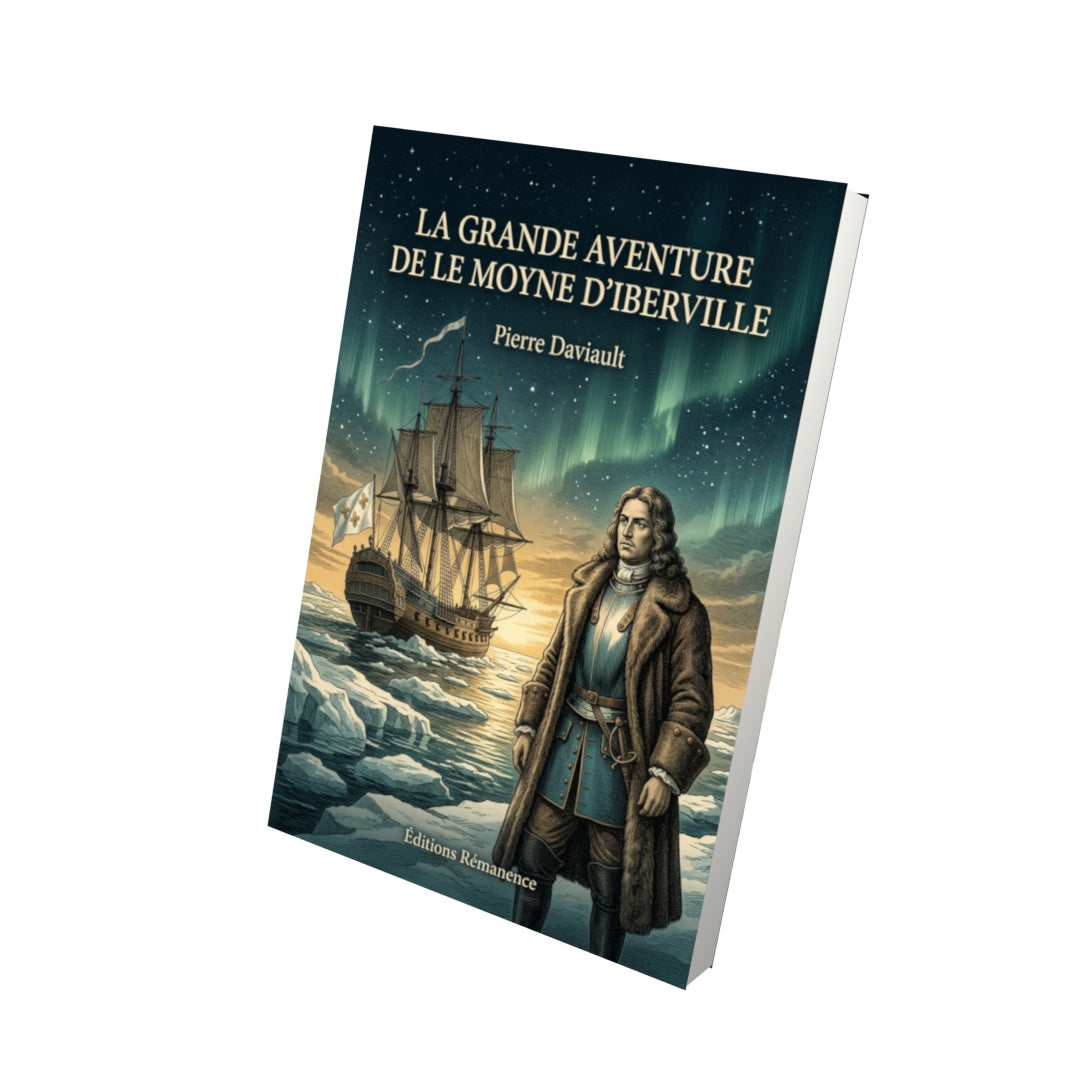 Livre La Grande aventure de Le Moyne d'Iberville par Pierre Daviault - Vue 3D - Editions Remanence