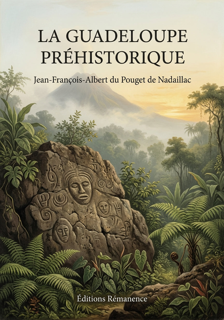 Livre La Guadeloupe préhistorique par Jean-François-Albert du Pouget de Nadaillac - Couverture - Editions Remanence