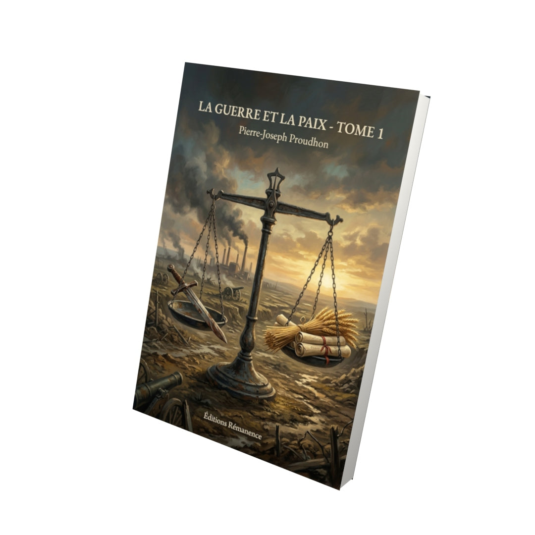 Livre La Guerre et la Paix - Tome 1 par Pierre-Joseph Proudhon - Vue 3D - Editions Remanence