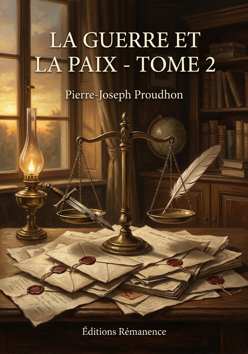 Livre La Guerre et la Paix - Tome 2 par Pierre-Joseph Proudhon - Couverture - Editions Remanence