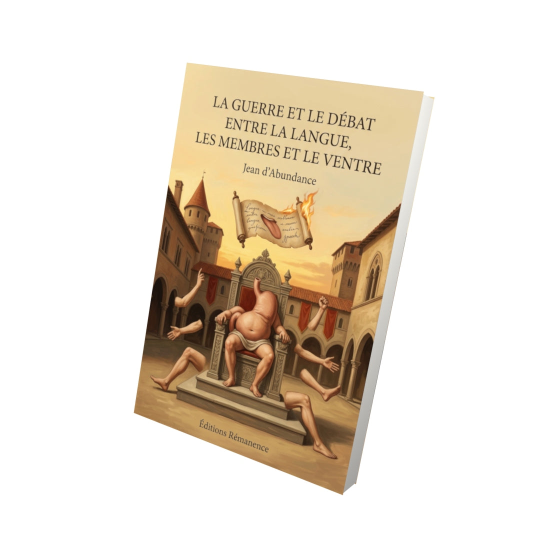 Livre La Guerre et le débat entre la langue, les membres et le ventre par Jean d’Abundance - Vue 3D - Editions Remanence