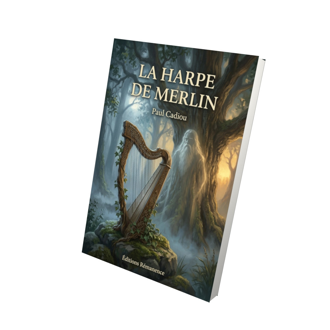 Livre La Harpe de Merlin par Paul Cadiou - Vue 3D - Editions Remanence