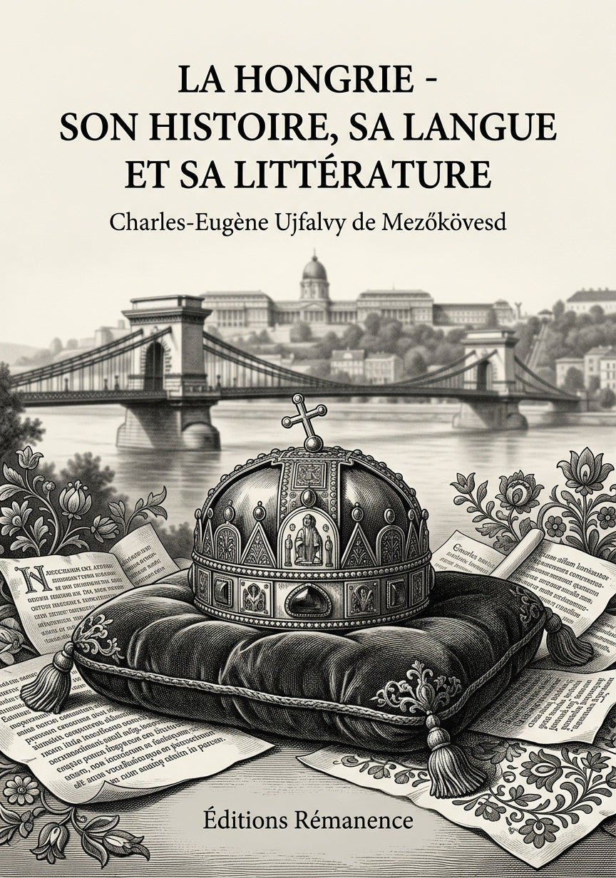 Livre La Hongrie - son histoire, sa langue et sa littérature par Charles-Eugène Ujfalvy de Mezőkövesd - Couverture - Editions Remanence
