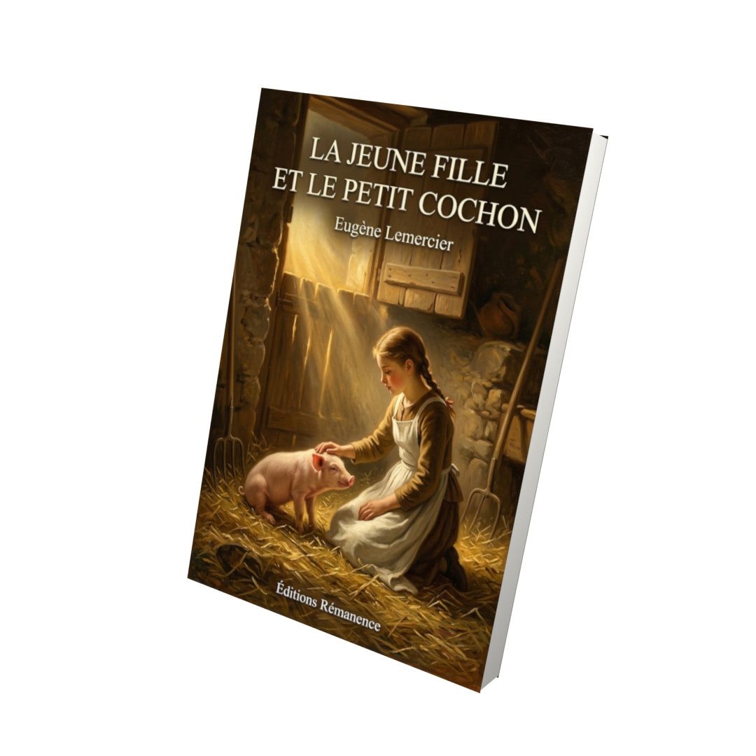 Livre La Jeune Fille et le Petit Cochon par Eugène Lemercier - Vue 3D - Editions Remanence