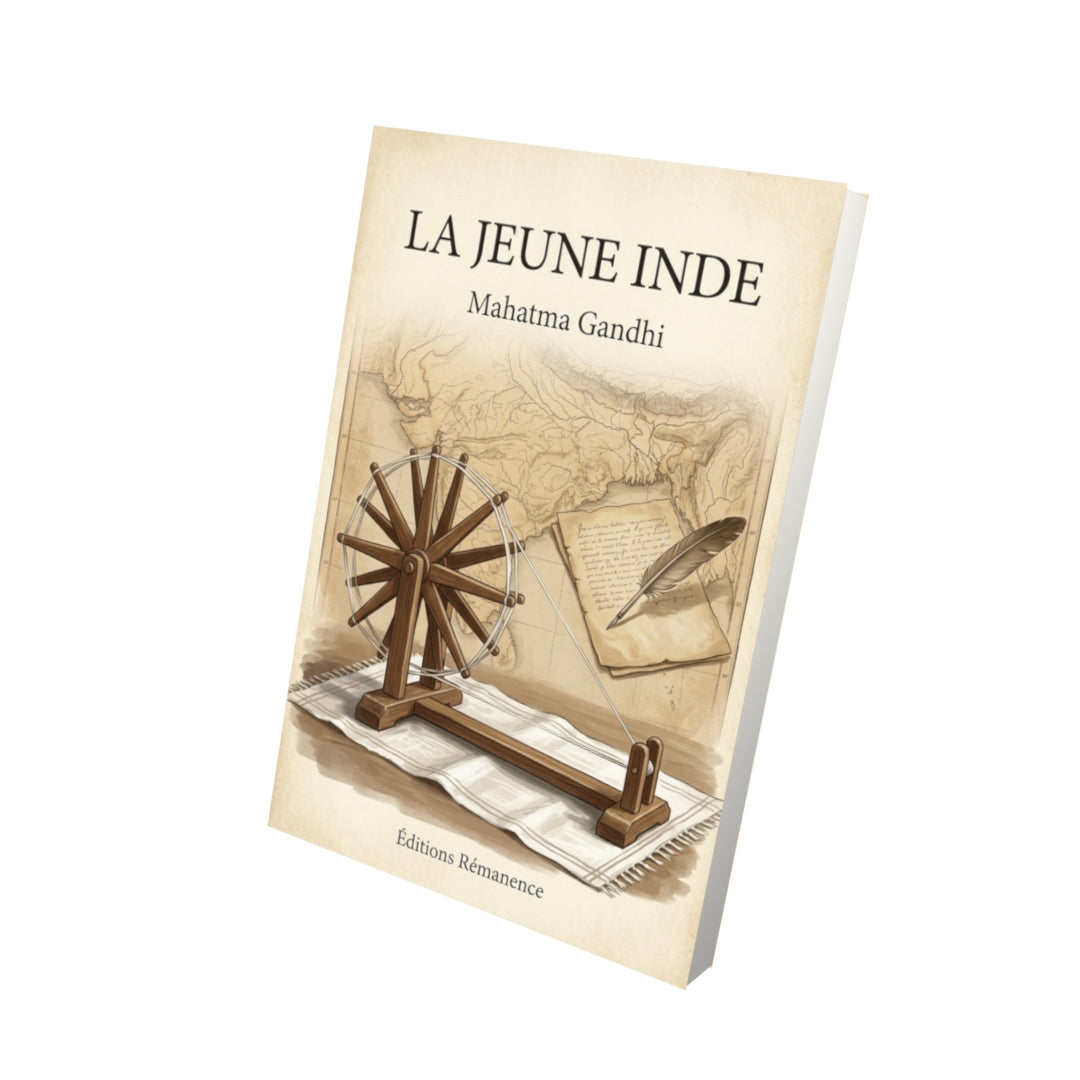 Livre La jeune Inde - Mahatma Gandhi - Vue 3D - Editions Remanence