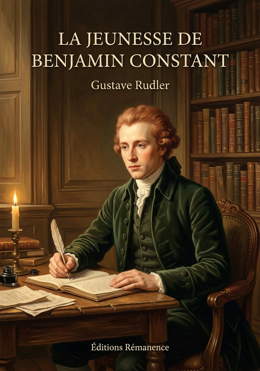 Livre La Jeunesse de Benjamin Constant par Gustave Rudler - Couverture - Editions Remanence