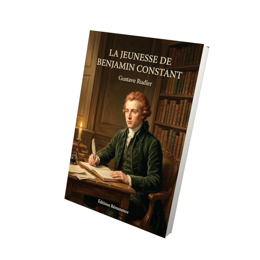 Livre La Jeunesse de Benjamin Constant par Gustave Rudler - Vue 3D - Editions Remanence