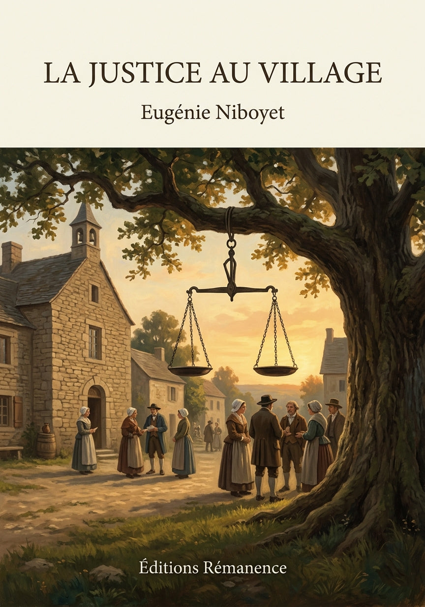 Livre La Justice au village par Eugénie Niboyet - Couverture - Editions Remanence