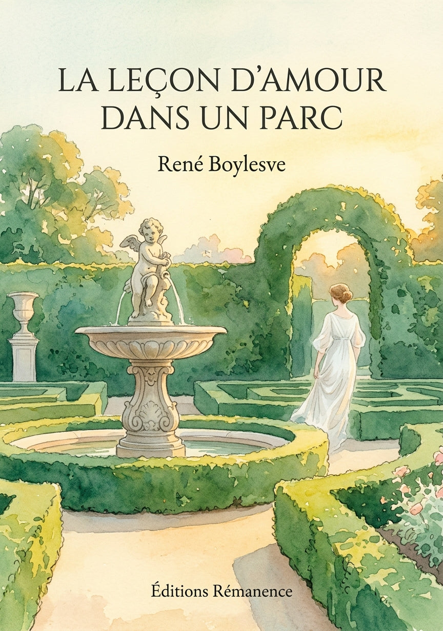 Livre La Leçon d’amour dans un parc par René Boylesve - Couverture - Editions Remanence
