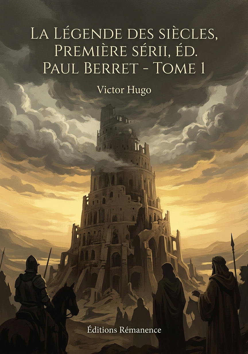Livre La Légende des siècles, première série, éd. Paul Berret - Tome 1 par Victor Hugo - Couverture - Editions Remanence