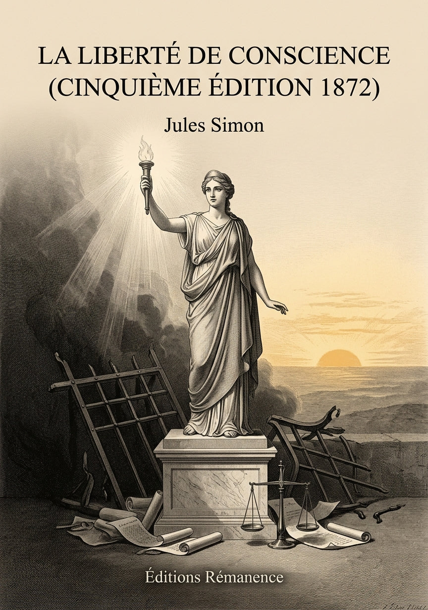 Livre La Liberté de conscience (Cinquième édition 1872) par Jules Simon - Couverture - Editions Remanence