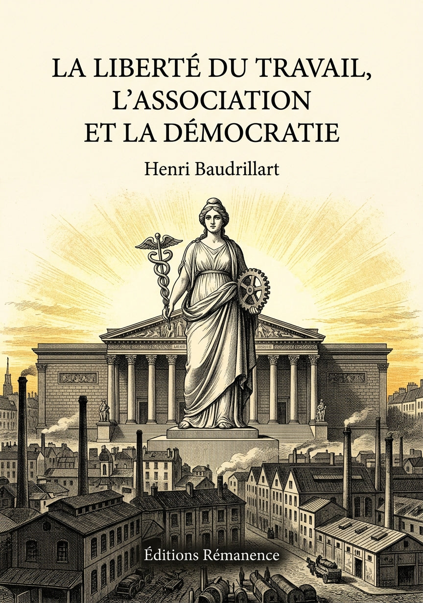 Livre La Liberté du travail, l’association et la démocratie par Henri Baudrillart - Couverture - Editions Remanence