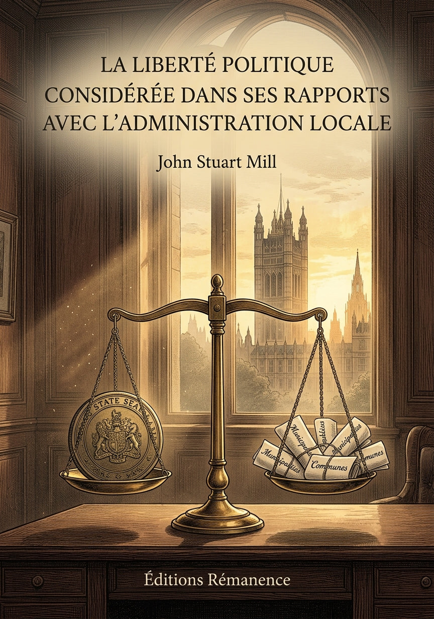 Livre La Liberté politique considérée dans ses rapports avec l’administration locale par John Stuart Mill - Couverture - Editions Remanence