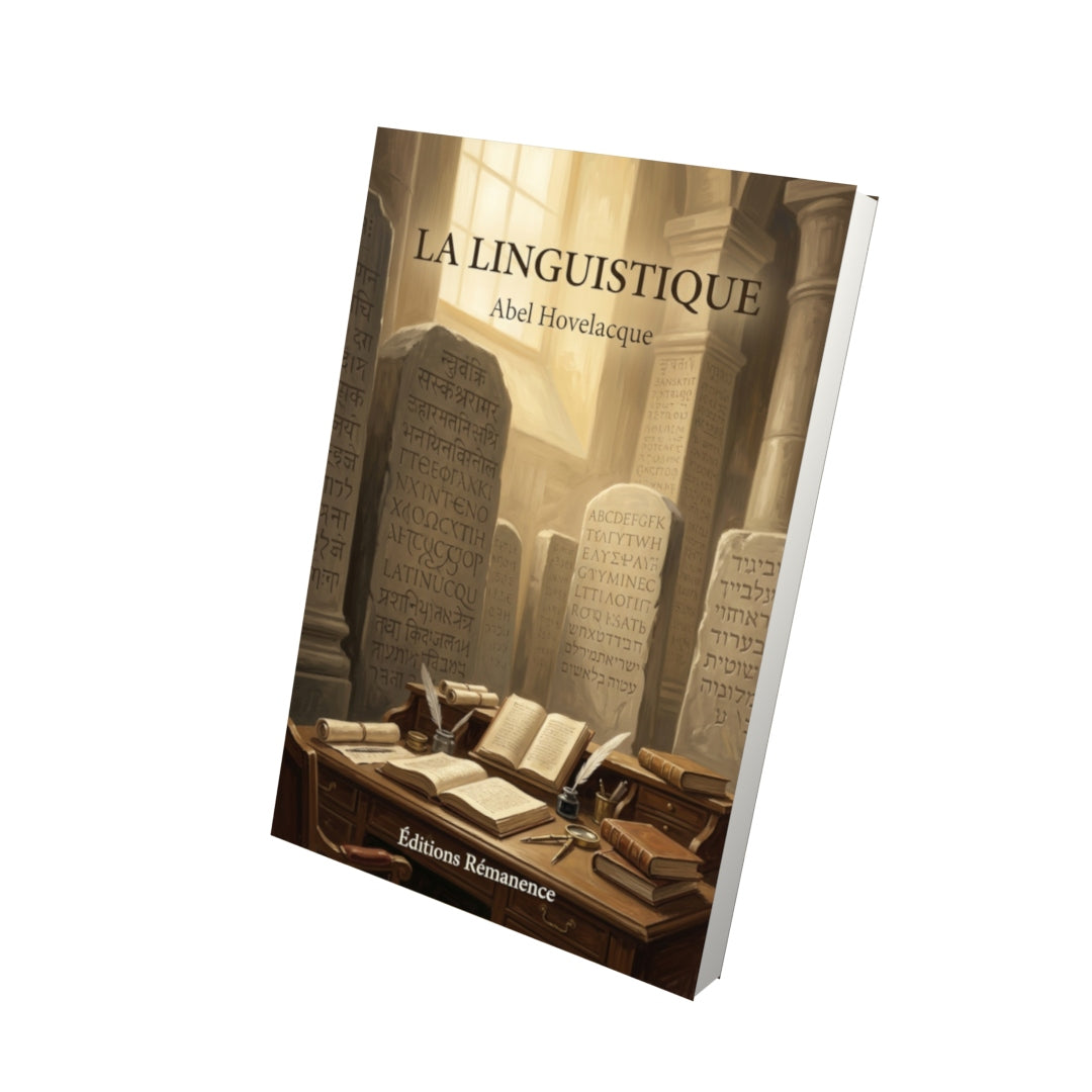 Livre La Linguistique par Abel Hovelacque - Vue 3D - Editions Remanence