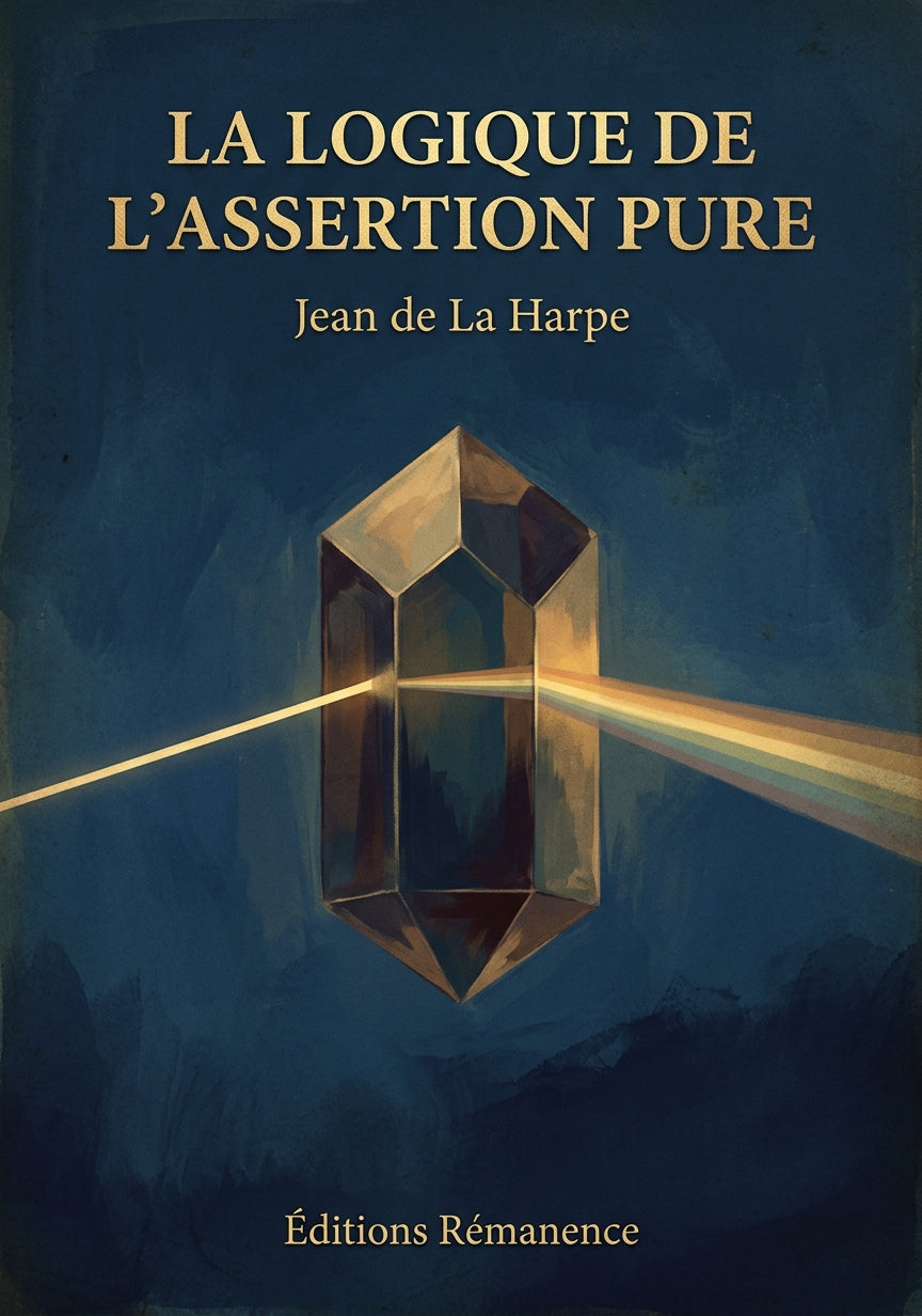Livre La Logique de l’assertion pure par Jean de La Harpe - Couverture - Editions Remanence