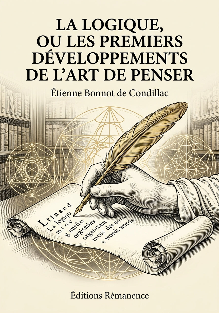 Livre La Logique, ou les Premiers développements de l’art de penser par Étienne Bonnot de Condillac - Couverture - Editions Remanence