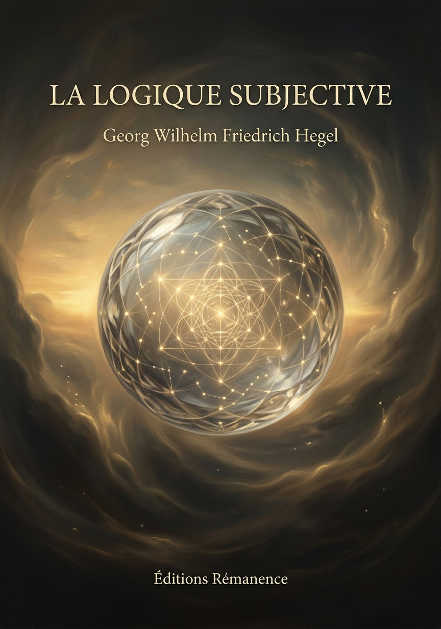 Livre La Logique subjective par Georg Wilhelm Friedrich Hegel - Couverture - Editions Remanence