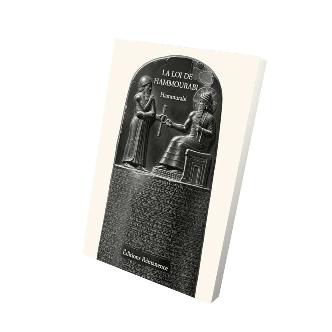 Livre La Loi de Hammourabi par Hammurabi - Vue 3D - Editions Remanence