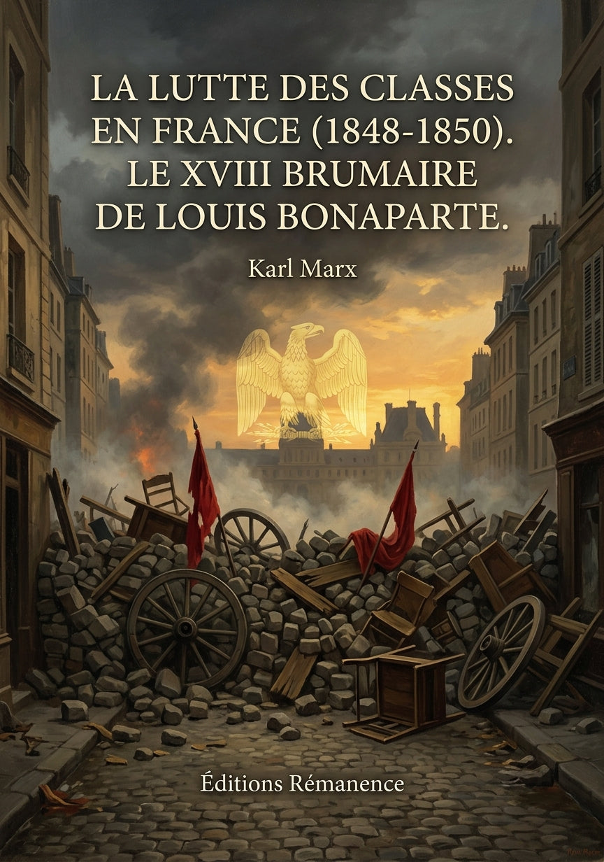 Livre La Lutte des classes en France (1848-1850). Le XVIII brumaire de Louis Bonaparte. par Karl Marx - Couverture - Editions Remanence
