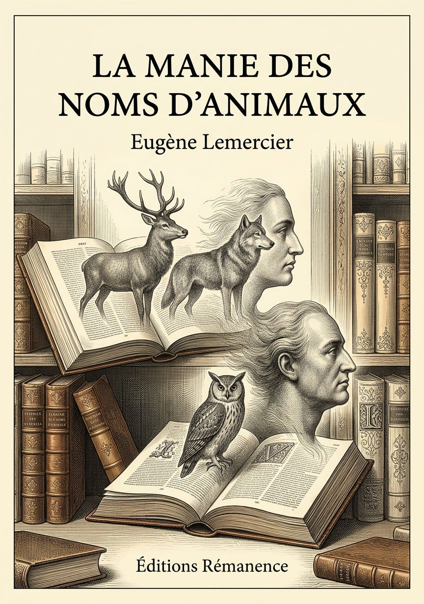 Livre La Manie des noms d’animaux par Eugène Lemercier - Couverture - Editions Remanence