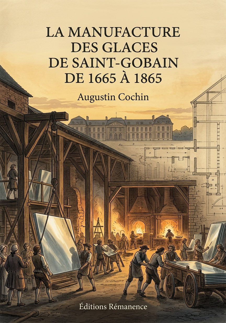 Livre La manufacture des glaces de Saint-Gobain de 1665 à 1865 par Augustin Cochin - Couverture - Editions Remanence