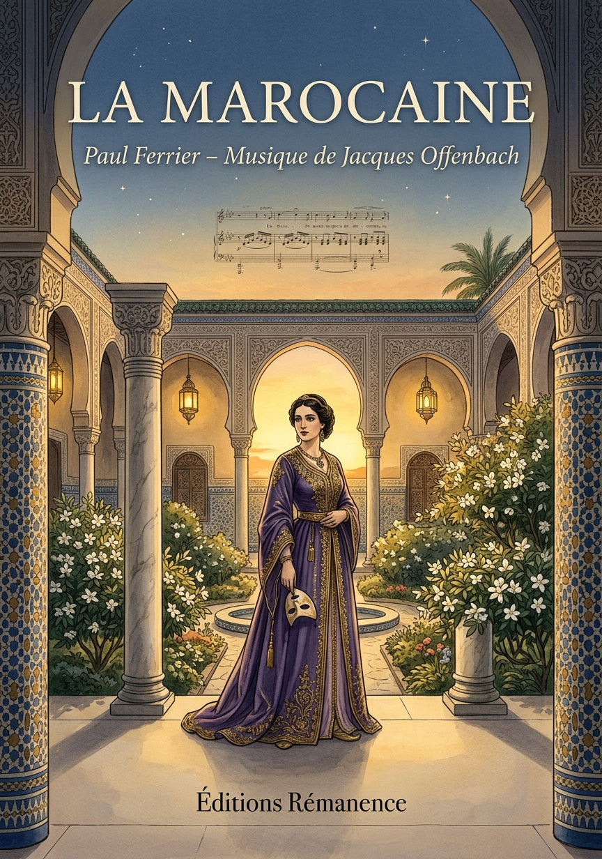 Livre La Marocaine par Paul Ferrier – Musique de Jacques Offenbach - Couverture - Editions Remanence