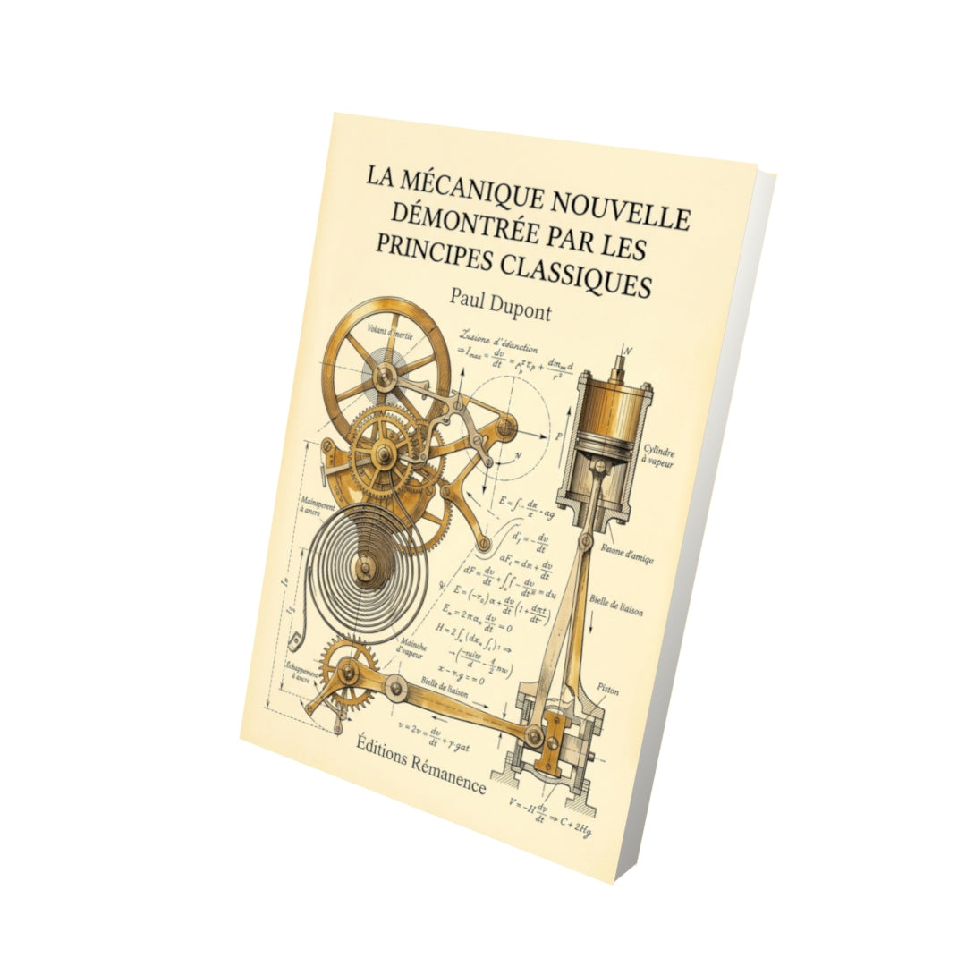 Livre La Mécanique nouvelle démontrée par les principes classiques par Paul Dupont - Vue 3D - Editions Remanence