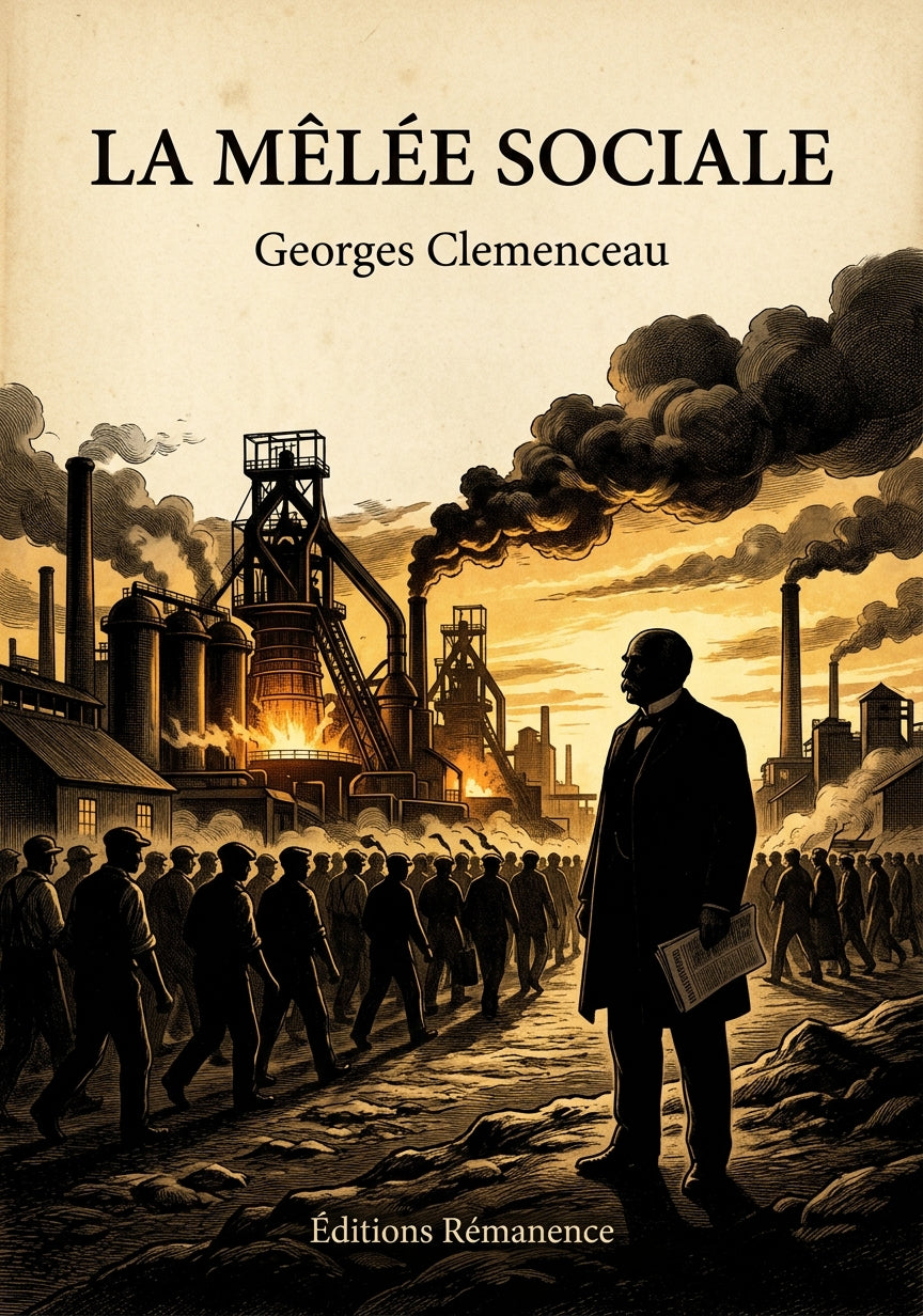Livre La Mêlée sociale par Georges Clemenceau - Couverture - Editions Remanence