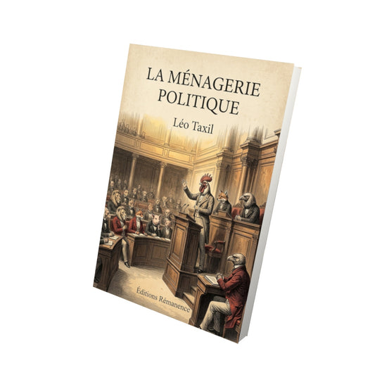 Livre La ménagerie politique - Léo Taxil - Vue 3D - Editions Remanence