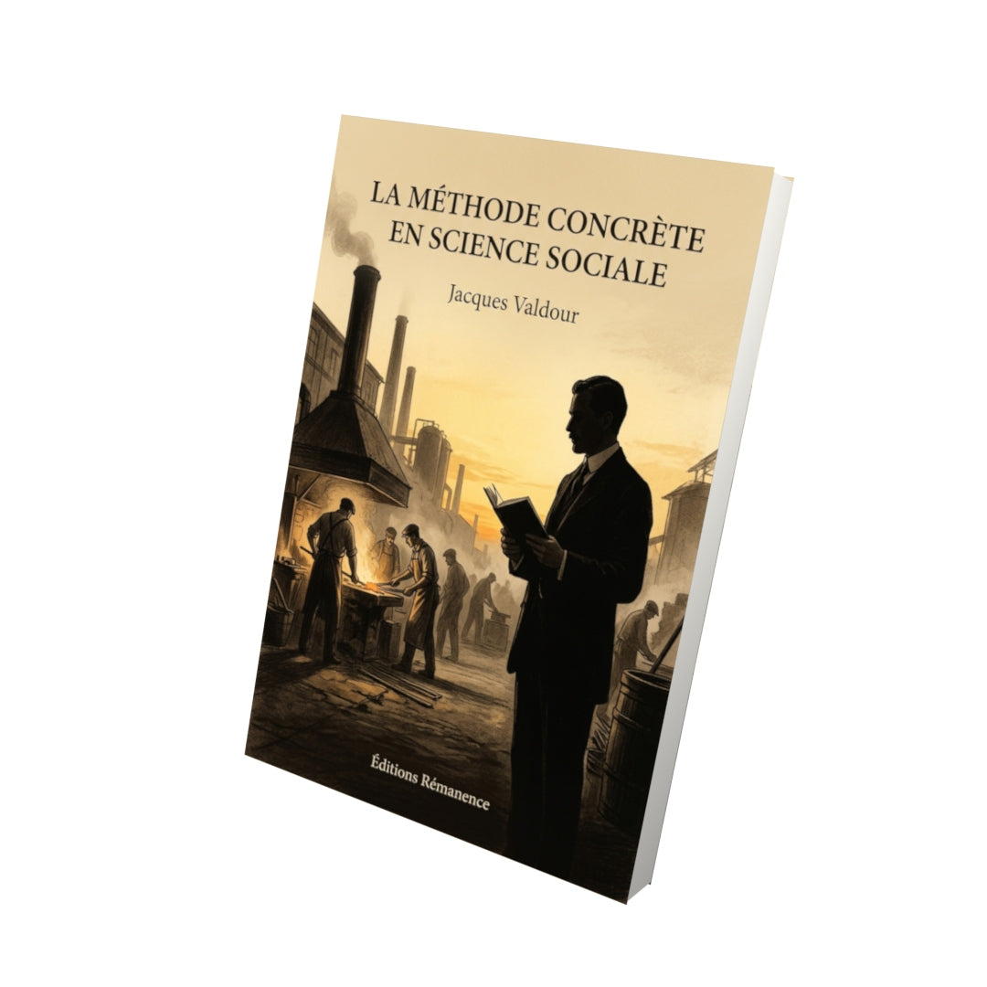 Livre La méthode concrète en Science sociale par Jacques Valdour - Vue 3D - Editions Remanence