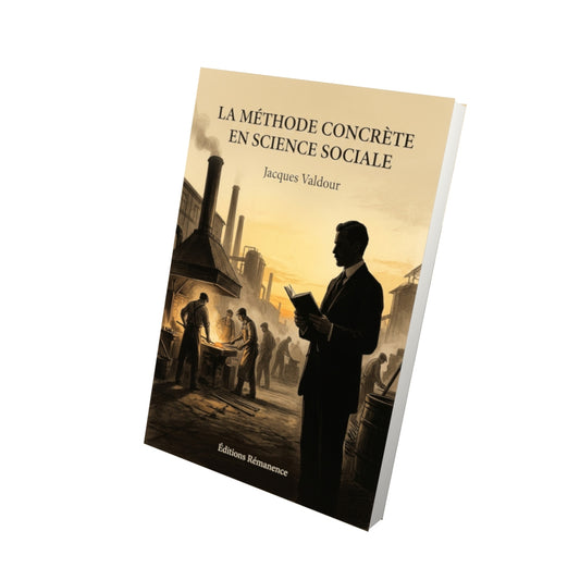 Livre La méthode concrète en Science sociale par Jacques Valdour - Vue 3D - Editions Remanence