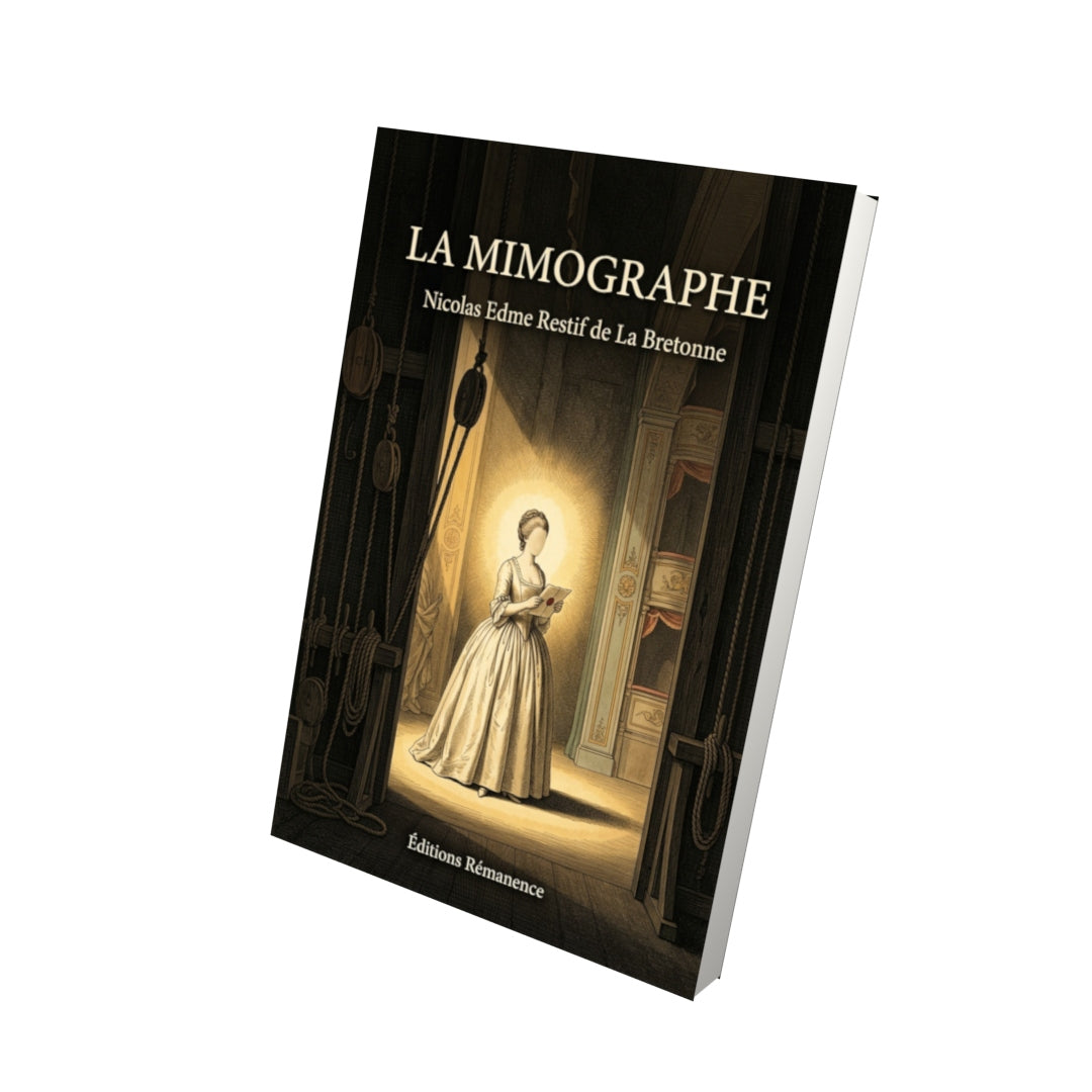 Livre La Mimographe par Nicolas Edme Restif de La Bretonne - Vue 3D - Editions Remanence