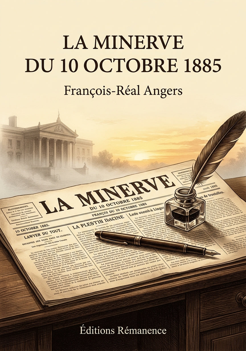 Livre La Minerve du 10 octobre 1885 par François-Réal Angers - Couverture - Editions Remanence