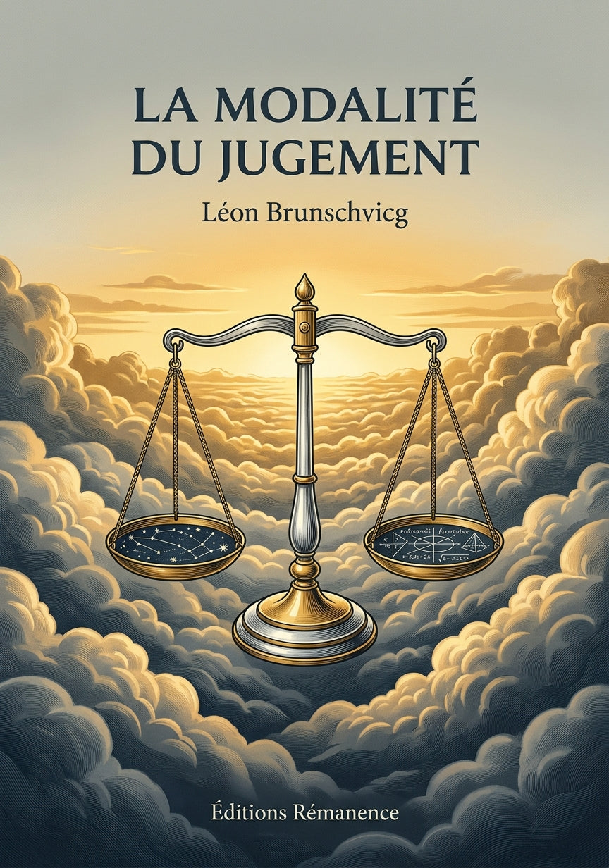 Livre La Modalité du jugement par Léon Brunschvicg - Couverture - Editions Remanence