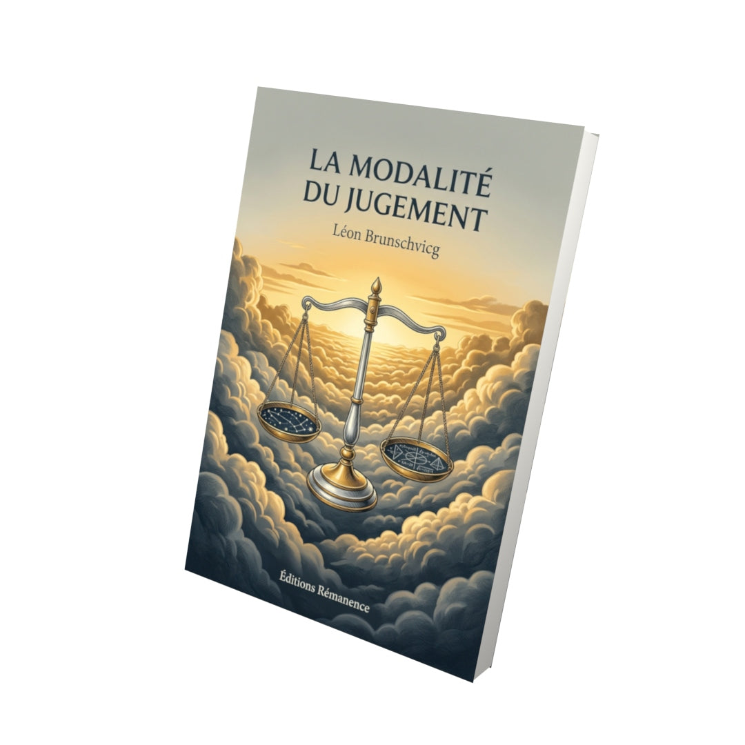 Livre La Modalité du jugement par Léon Brunschvicg - Vue 3D - Editions Remanence