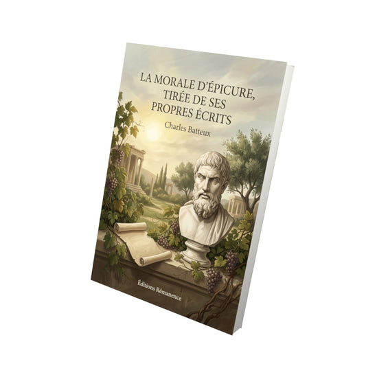 Livre La morale d’Épicure, tirée de ses propres écrits par Charles Batteux - Vue 3D - Editions Remanence