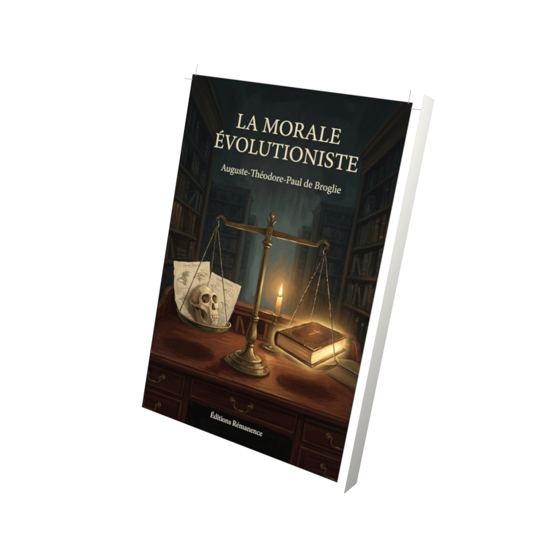 Livre La Morale évolutioniste par Auguste-Théodore-Paul de Broglie - Vue 3D - Editions Remanence