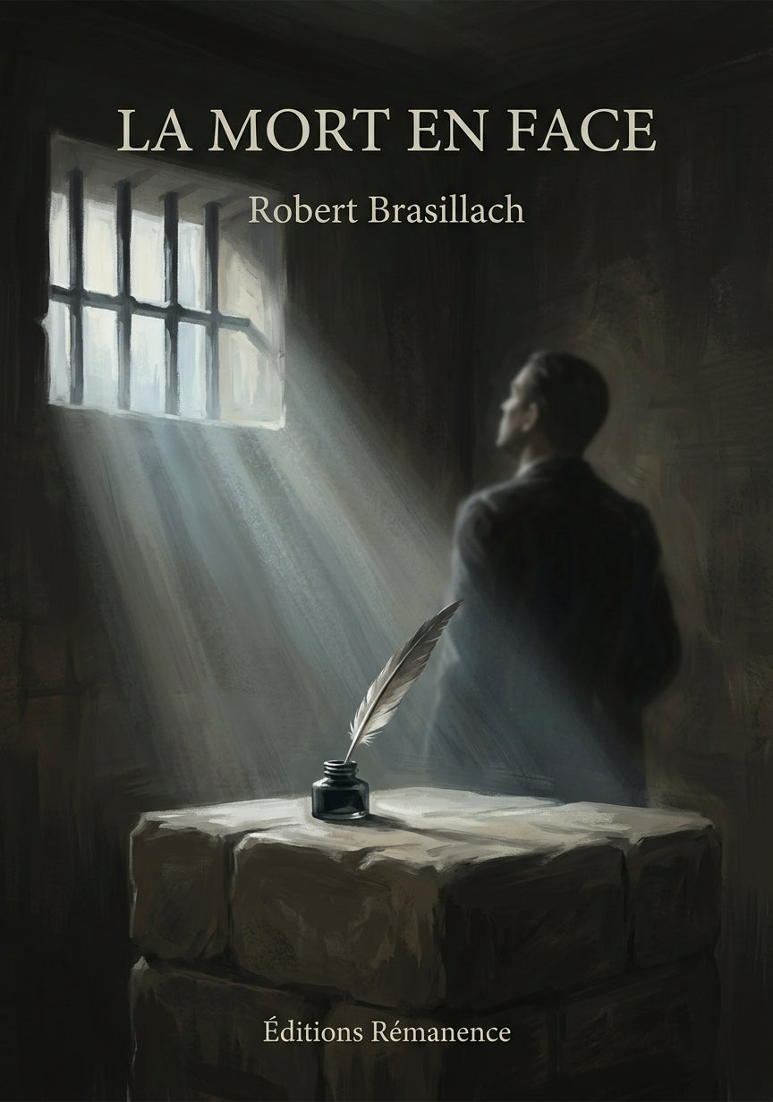 Livre La Mort en face par Robert Brasillach - Couverture - Editions Remanence