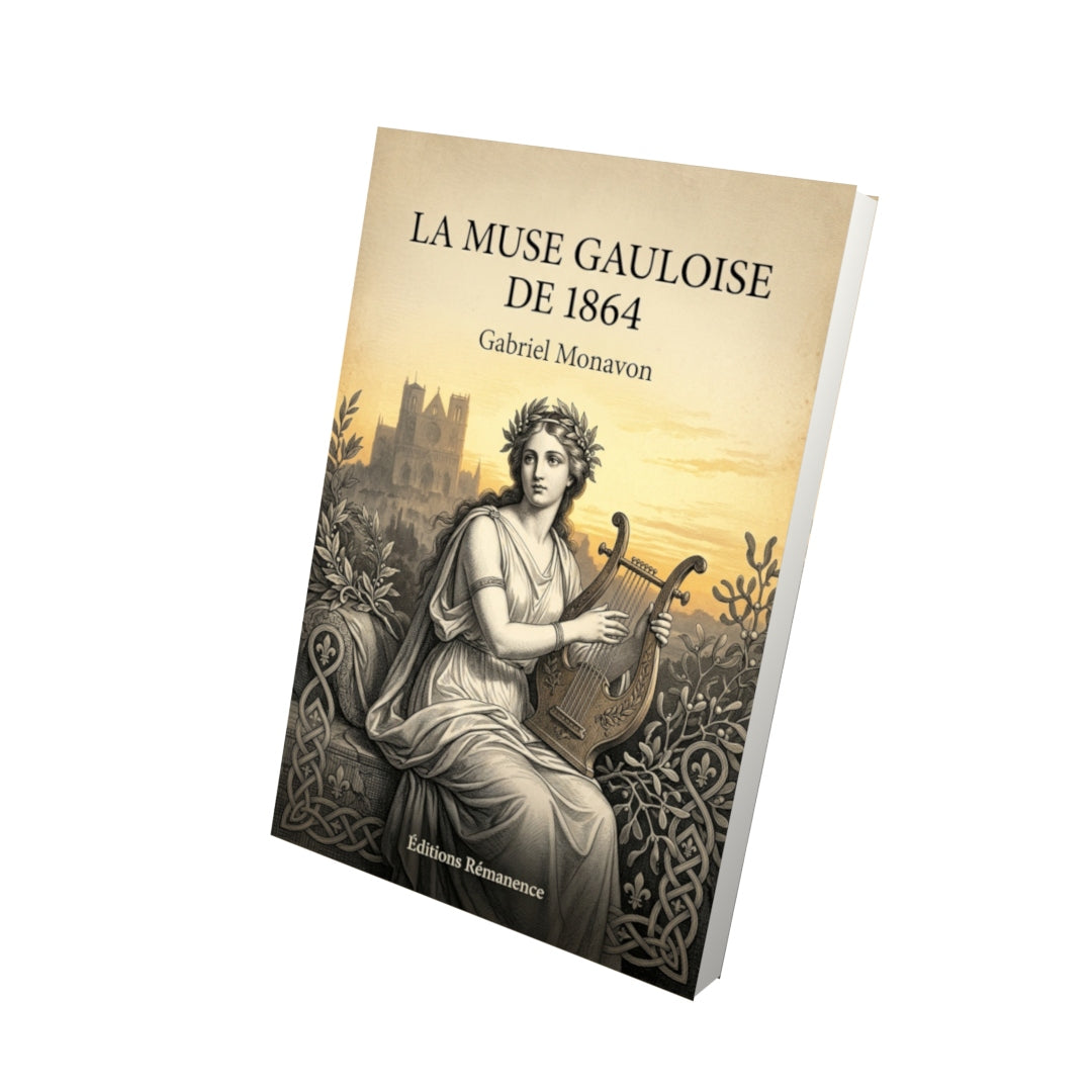 Livre La Muse Gauloise de 1864 par Gabriel Monavon - Vue 3D - Editions Remanence