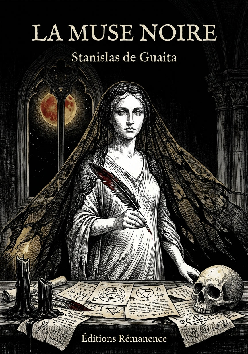 Livre La Muse Noire par Stanislas de Guaita - Couverture - Editions Remanence