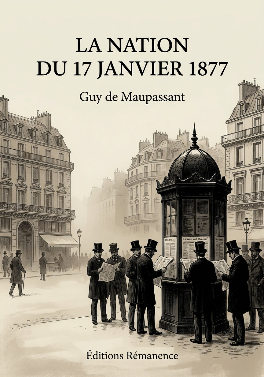 Livre La Nation du 17 janvier 1877 par Guy de Maupassant - Couverture - Editions Remanence