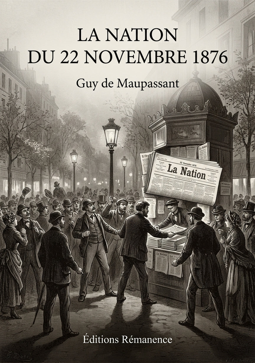 Livre La Nation du 22 novembre 1876 par Guy de Maupassant - Couverture - Editions Remanence