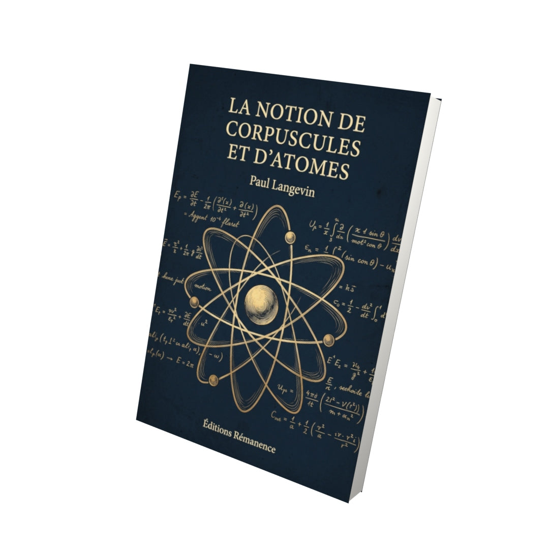 Livre La Notion de corpuscules et d’atomes par Paul Langevin - Vue 3D - Editions Remanence