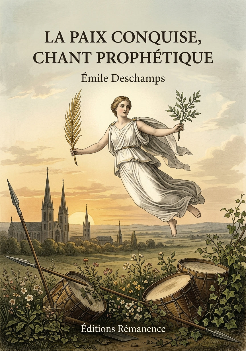 Livre La Paix conquise, chant prophétique par Émile Deschamps - Couverture - Editions Remanence