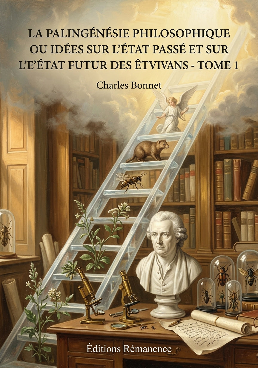 Livre La palingénésie philosophique ou Idées sur l’état passé et sur l’état futur des êtres vivans - Tome 1 par Charles Bonnet - Couverture - Editions Remanence