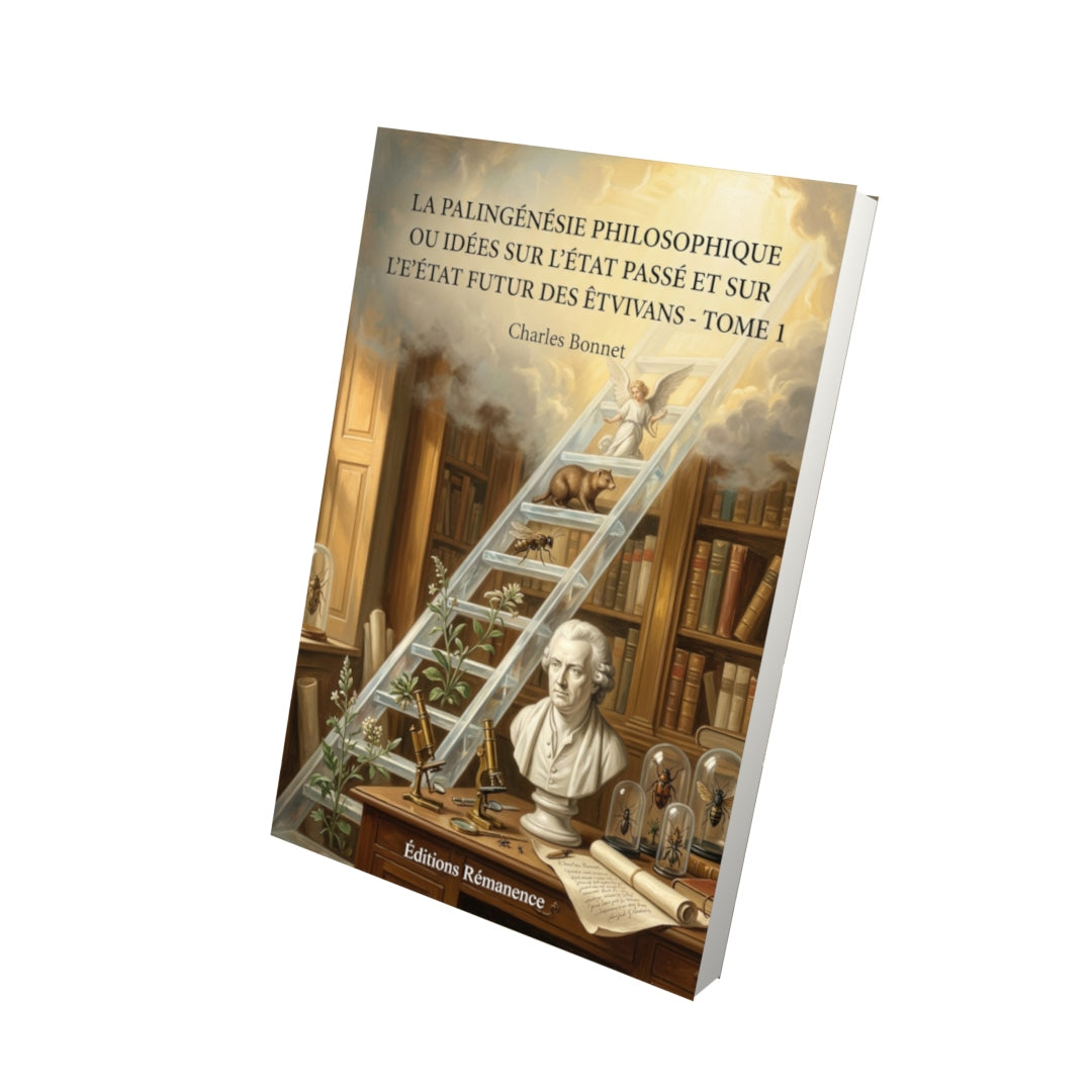 Livre La palingénésie philosophique ou Idées sur l’état passé et sur l’état futur des êtres vivans - Tome 2 par Charles Bonnet - Vue 3D - Editions Remanence